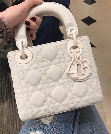 white dior lady bag